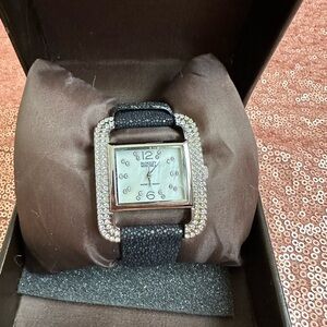 LADIES/WOMEN'S WATCH BADGLEY MISCHKA BLACK LEATHER STRAP